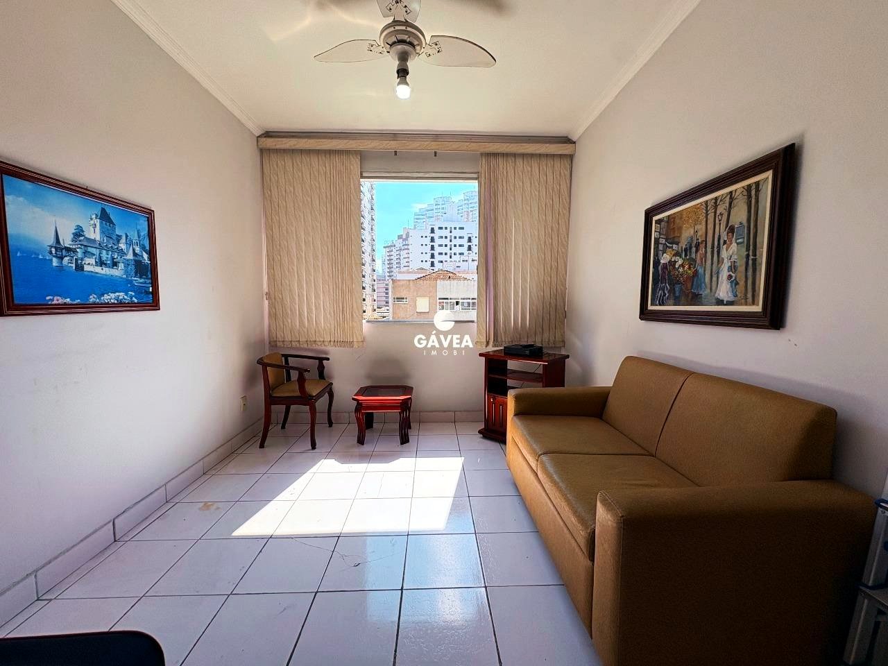 Apartamento 1 Dormitório, 1 Vaga à Venda no Gonzaga, Santos | Ed. Iporanga - Ref. GV26940